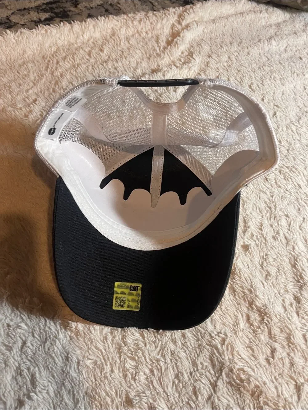 CAT trucker Cap - Black and White with Yellow Accent NEW